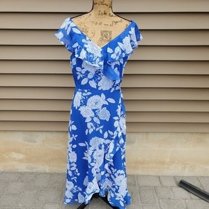 Blue FLORAL DRESS MAXI